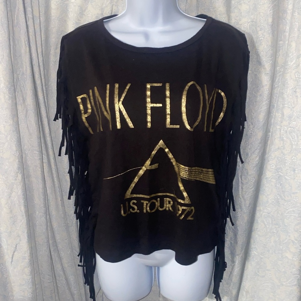 Black Pink Floyd fringe t shirt. Size M US Tour 1972